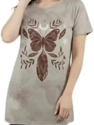 plush women's printed cotton tunic t‑shirt