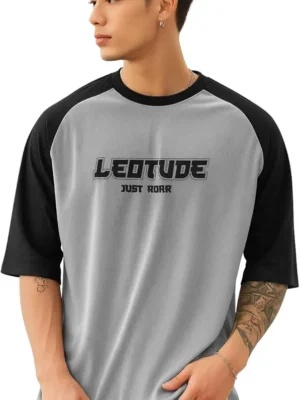 leotude oversized polycotton t shirt for men round neck casual wear