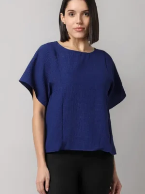 van heusen women's polyester solid regular fit blouse