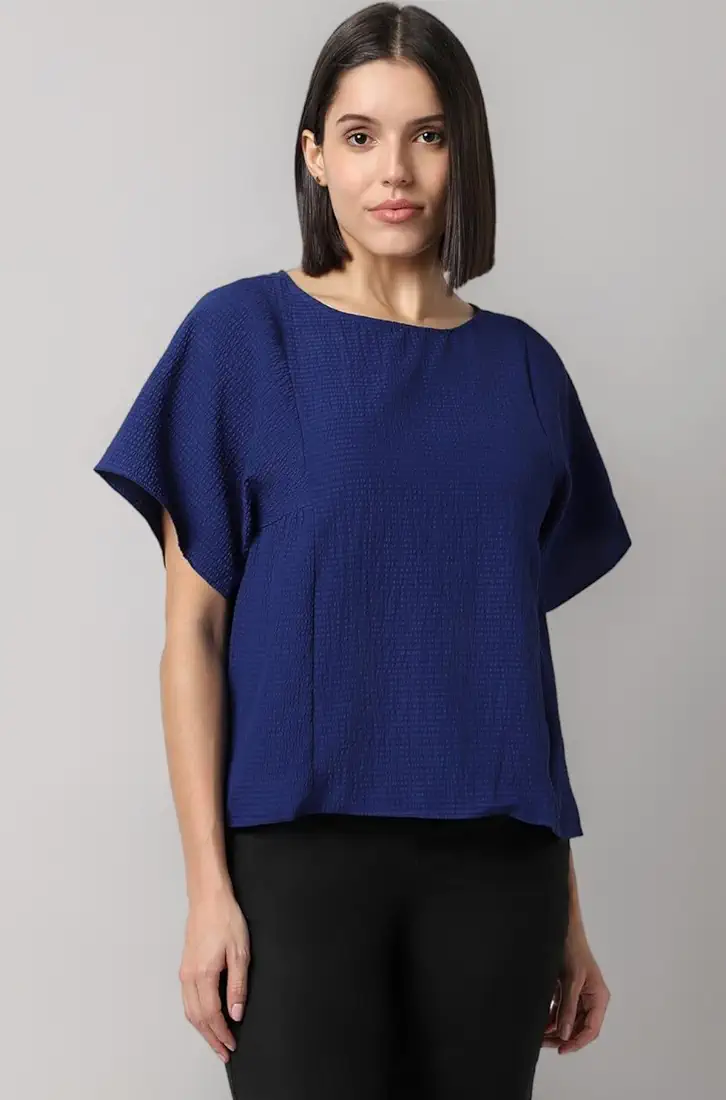 van heusen women's polyester solid regular fit blouse