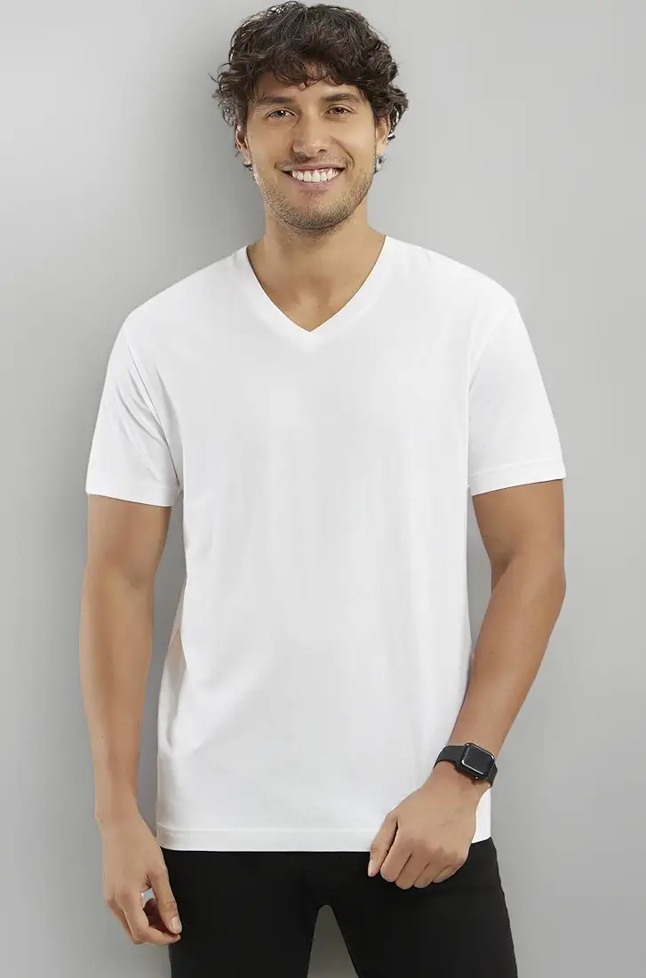 jockey 2726 men's cotton v neck t shirt regular fit casual wear