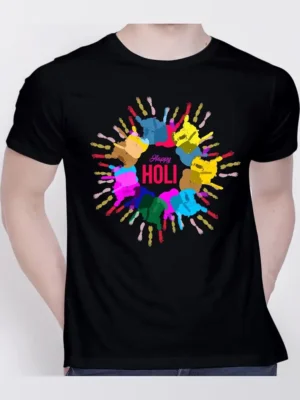 creativit holi printed cotton t shirt graphic casual wear