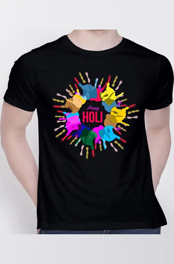 creativit holi printed cotton t shirt graphic casual wear