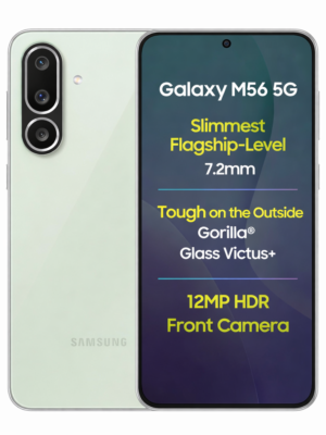 Samsung Galaxy M56 5G Mobile (Light Green, 8GB RAM, 256GB Storage),Ultra Slim Design,Gorilla Glass Victus+ Protection ,10-Bit HDR Video Recording,50MP Camera Setup ,AI Powered Features ,Vapour Cooling System ,Smooth & Lag-free Gaming,Charger Not Included